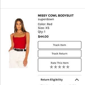 superdown red bodysuit